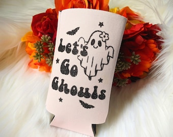 Let's go ghouls. Slim can cooler / bridal party/ can cooler/ Halloween wedding/ bachelorette party/ witch wedding/ party ghost