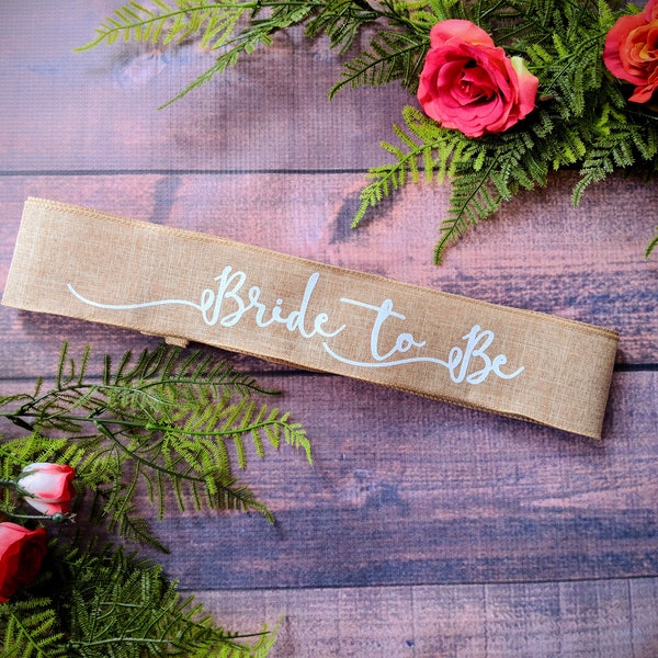 Custom Bride Bachelorette Sash. Rustic Style -Bridal Shower 11 fonts to choose from. Bachelorette Party, Bridal Shower, Girls Night Out