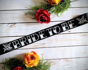 Custom Bride to Be Tattoo Sash. Your Phase Here. Bridal Shower 11 fonts to choose from. Bachelorette Party, Bridal Shower, Gift, tattoos