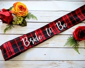 Bride to be customizable future mrs. sash. Flannel plaid bride fall weddings Halloween wedding country northern wedding bridal shower