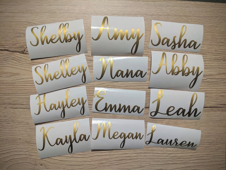 3 Inch Vinyl Name Decals Name Stickersdiy Weddings DIY Etsy