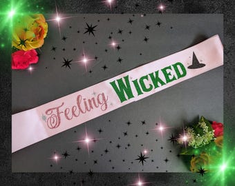Birthday Witch sash, kids sash, adult birthday, plus size Sashes Birthday gift, birthday girl, bachelorette party sash. Feeling wicked.