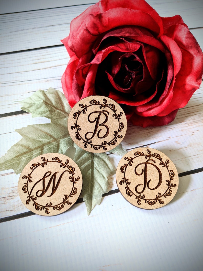 Wooden Initial Pin Personalized Pin Wooden Pin Bridesmaid Etsy