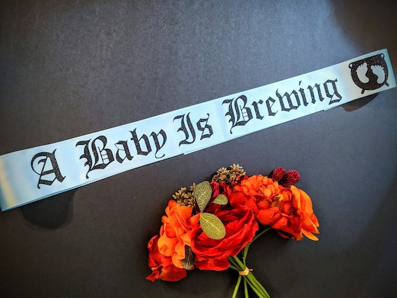 A Baby is Brewing Baby Shower Sash. Mommy to Be. New mom, baby shower gift, custom name. Witch baby shower, baby witch, halloween