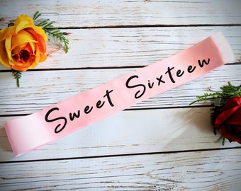 Banda de cumpleaños personalizada: Dulces dieciséis, quinceañera, banda para fiestas