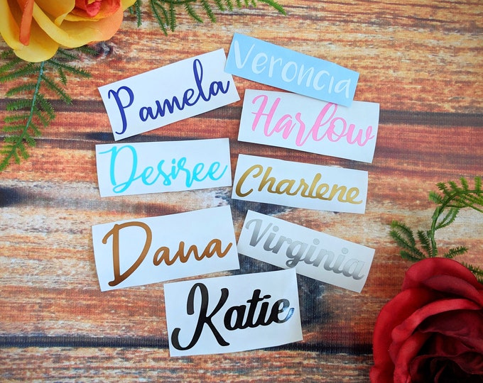 4 Inch Name Decals Vinyl Decals Name Stickers for DYI Etsy