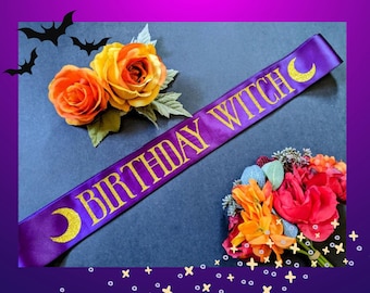 Birthday witch birthday Sash. Your Phase Here. Birthday party sash, witchy birthday, witch party, witch wedding, Halloween birthday