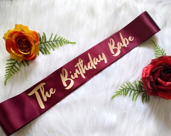 Birthday Babe sash, adult birthday, plus size Sashes Birthday gift, all ages, sexy birthday, your saying here. Birthday sash. Hot birthday.