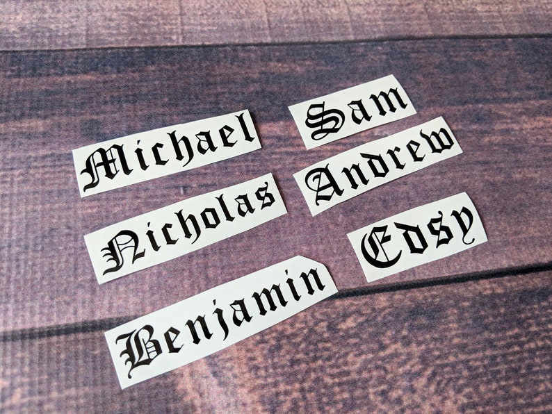 3 Inch Name Decals Vinyl Decals Name Stickers for DYI Etsy
