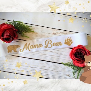 Mama Bear Baby Shower Sash. Mommy to Be 11 fonts to choose from. New mom, baby shower gift, custom name sash. Bears. Baby bear baby shower