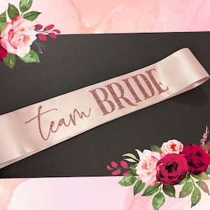 Team Bride Set of Bachelorette Party Sashes 2-20 sash sets Bridal Shower, Bachelorette Party, Bridesmaids, elegant wedding