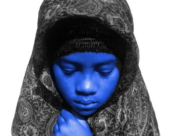 Large Scale Blue, Black and White Limited Edition Framed Giclee Print. Most Popular in this series. 21 more runs of this image can be made!