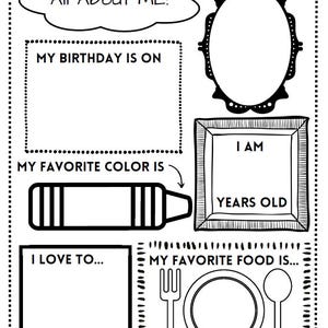 All About Me Printable