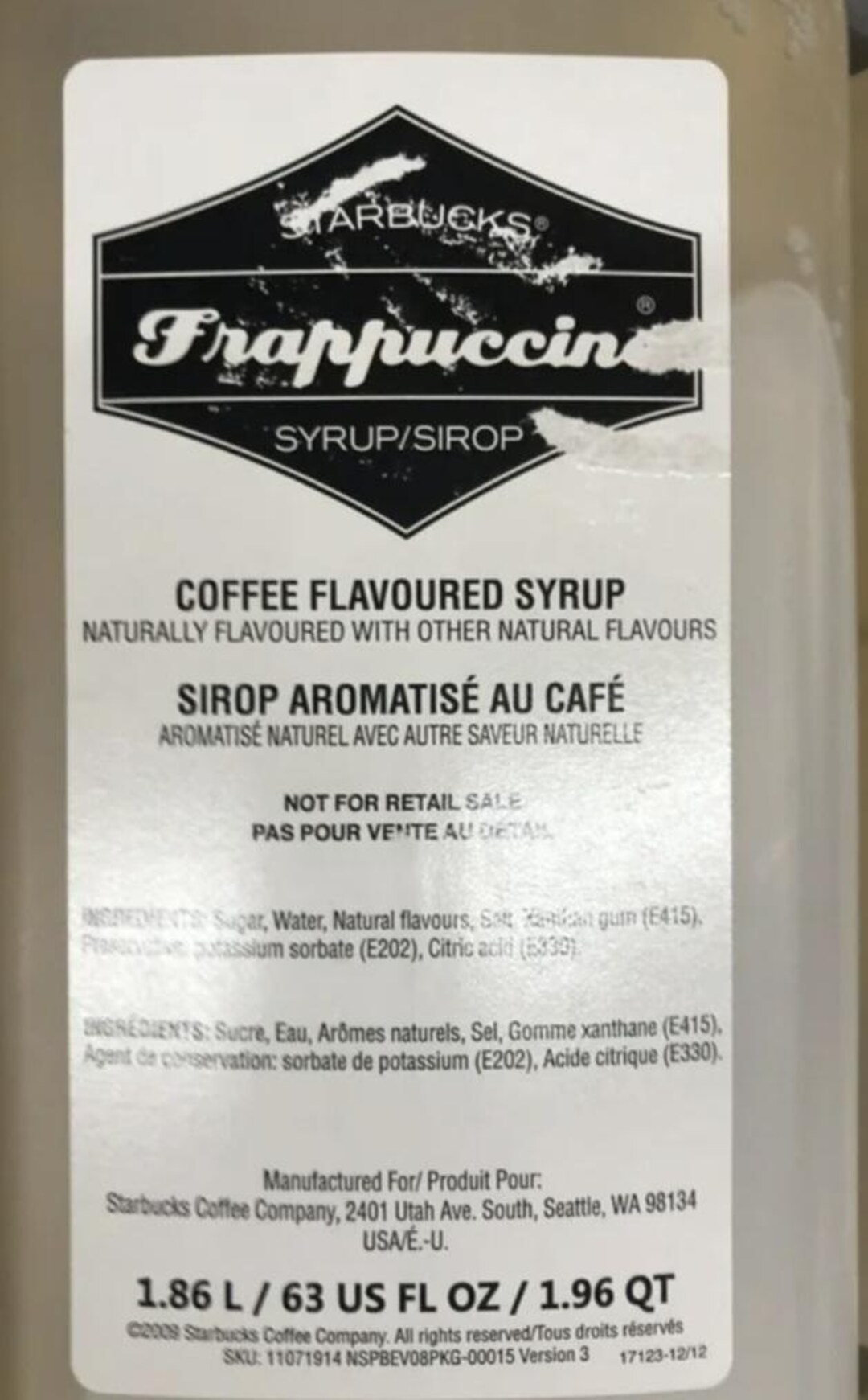 Starbucks Coffee Base Frappuccino Syrup - Etsy