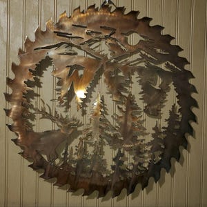 Saw Elk Scene Sign Metal art