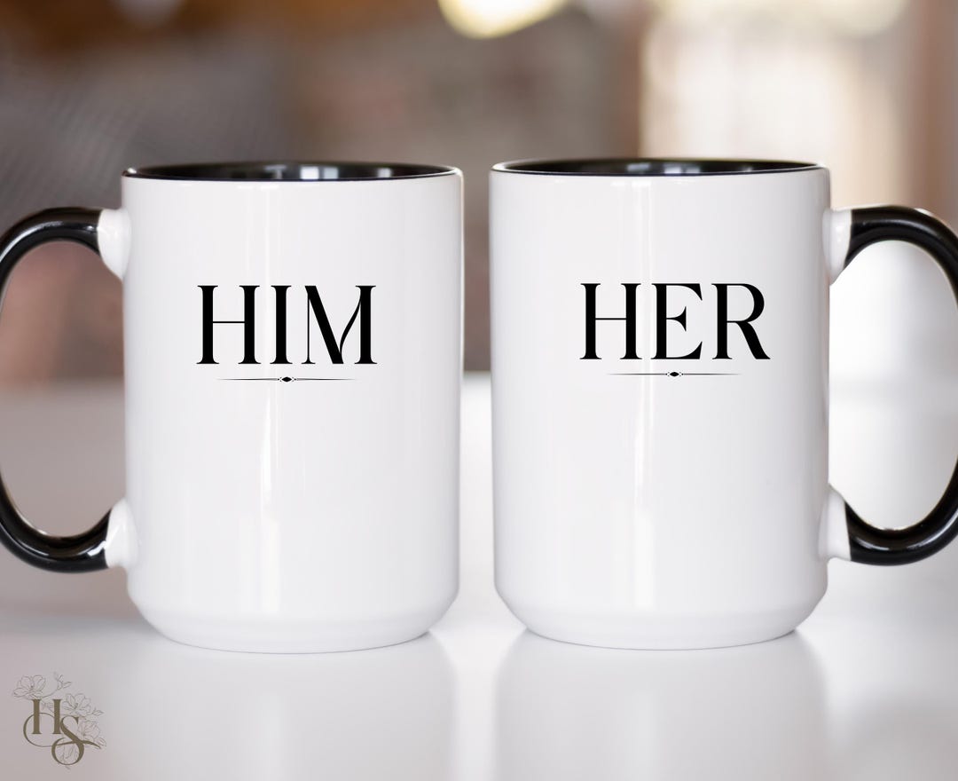 Couple Mug Set Matching His and Hers Mugs Minimalist Coffee Cup Set — free download