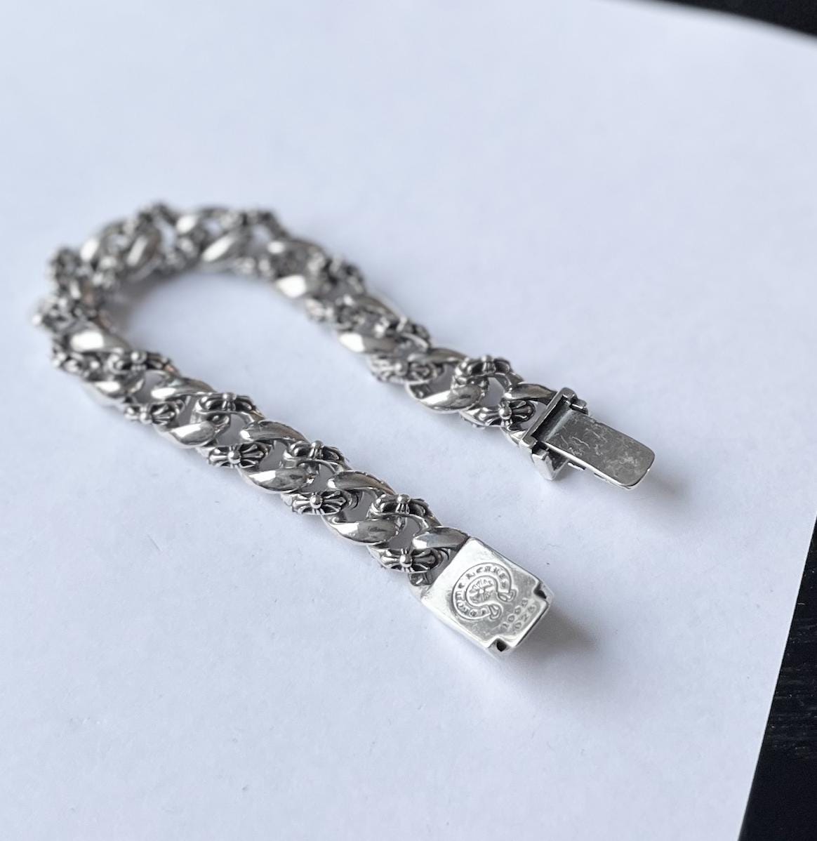 アクセサリー Vintage 50s Silver Chain Cross Bracelet 61fx+T0CHrL._SY300_QL30_.jpg