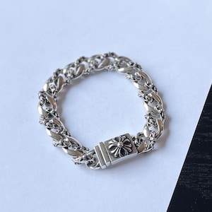CH Style Cross Bracelet Unisex Gothic Charm Aged Punk Hip Hop Chrome Fancy Link Bracelet Plus Vintage y2k