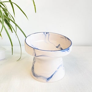 Cat Water Dish, Raised Ceramic Bowl, Ceramic Dog Feeder, Pottery Kitten Bowl