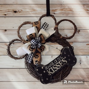 Grapevine Dog Paw Wreath: Rustic Pet Lover Gift