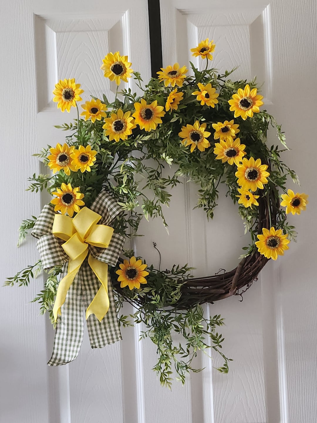 Sunflower Grapevine Wreath: Rustic Farmhouse Front Door Decor - Etsy