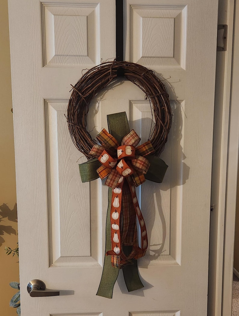 Made To Order. Fall Mailbox Pumpkin Print Bow Railing Post Wreath Lantern image 6