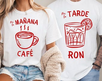 Morning Cafe, Afternoon Rum Shirt, Puerto Rico Shirt, Reggaeton Tee, Boricua, Pride Shirt, Latina Fan Shirt, Rum Cocktail Outfit
