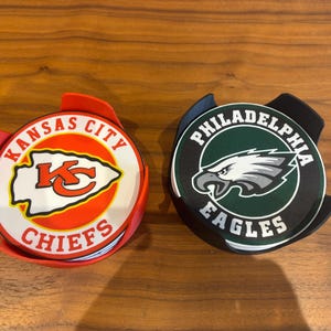 NFL Super Bowl Party Kansas City Chiefs and Philadelphia Eagles Drink Coasters