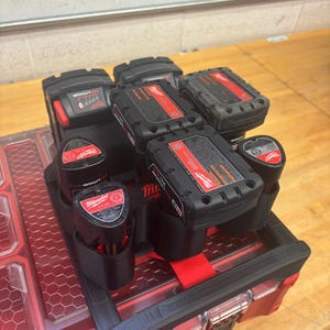 Milwaukee Packout Holder Carrier for 6x M12 and 2x M18 Batteries - Custom Made