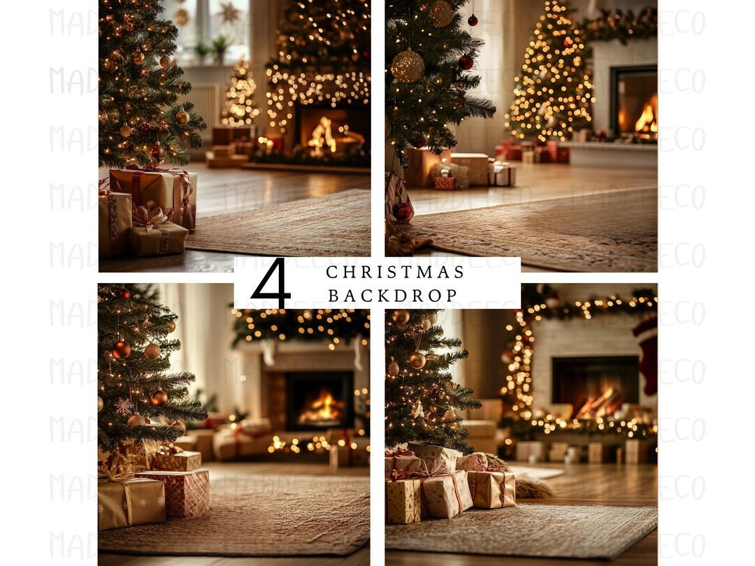 Fireplace Digital Backdrop, Cozy Christmas Fireplace Scene, Warm ...
