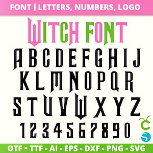 Fonte Wicked Personalizada OTF TTF, Fonte Musicle Svg, Fonte Wicked Otf, Equipe Glinda Elphaba Png Svg Diy, Letras Wicked Números, Cricut Canva