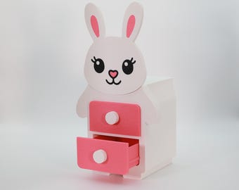 Storage box for children's room as a drawer box as a rabbit decoration for girls and boys - mini chest of drawers for table - children's gift idea