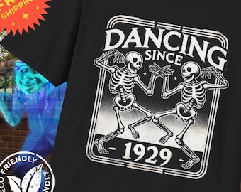 Skeleton Dance 1929 T-Shirt | Vintage Halloween | Dancing Skeletons Tee | Retro Disney-Inspired Spooky | Gothic Aesthetic | Horror Gift