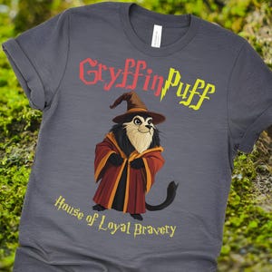 GryffinPuff Courage  Loyalty Fusion T-Shirt | Unique Fantasy-Inspired Apparel | Ideal Gift for Magic Wizarding