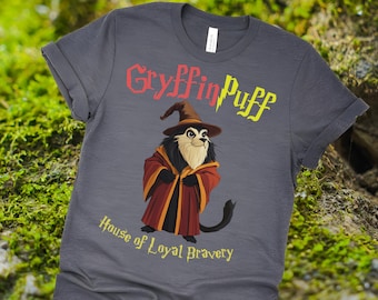 GryffinPuff Courage  Loyalty Fusion T-Shirt | Unique Fantasy-Inspired Apparel | Ideal Gift for Magic Wizarding