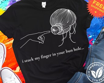 Funny Hair Bun T-Shirt | Humorous Unisex Tee | Perfect Gift for Friends | Fun Casual Pun Shirt | Cheeky Line Art | Sarcastic Humor Shirt