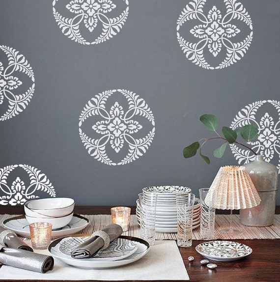 Items similar to wall flower pattern wall decals 10 per set on Etsy