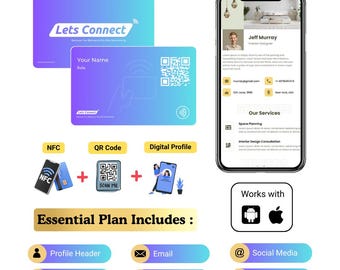 Anpassat NFC-visitkort i metall – Tryck på kort med QR-kod