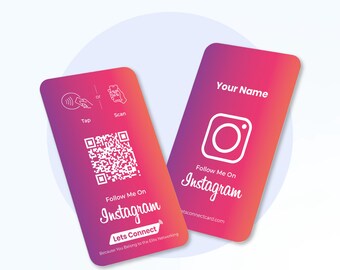 Instagram QR Code – Custom NFC Thick Business Card, Tap & Scan