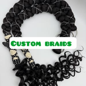 Custom Braided Hair Extensions with Chains and Charms: Clip-In Synthetic Kanekalon Braids