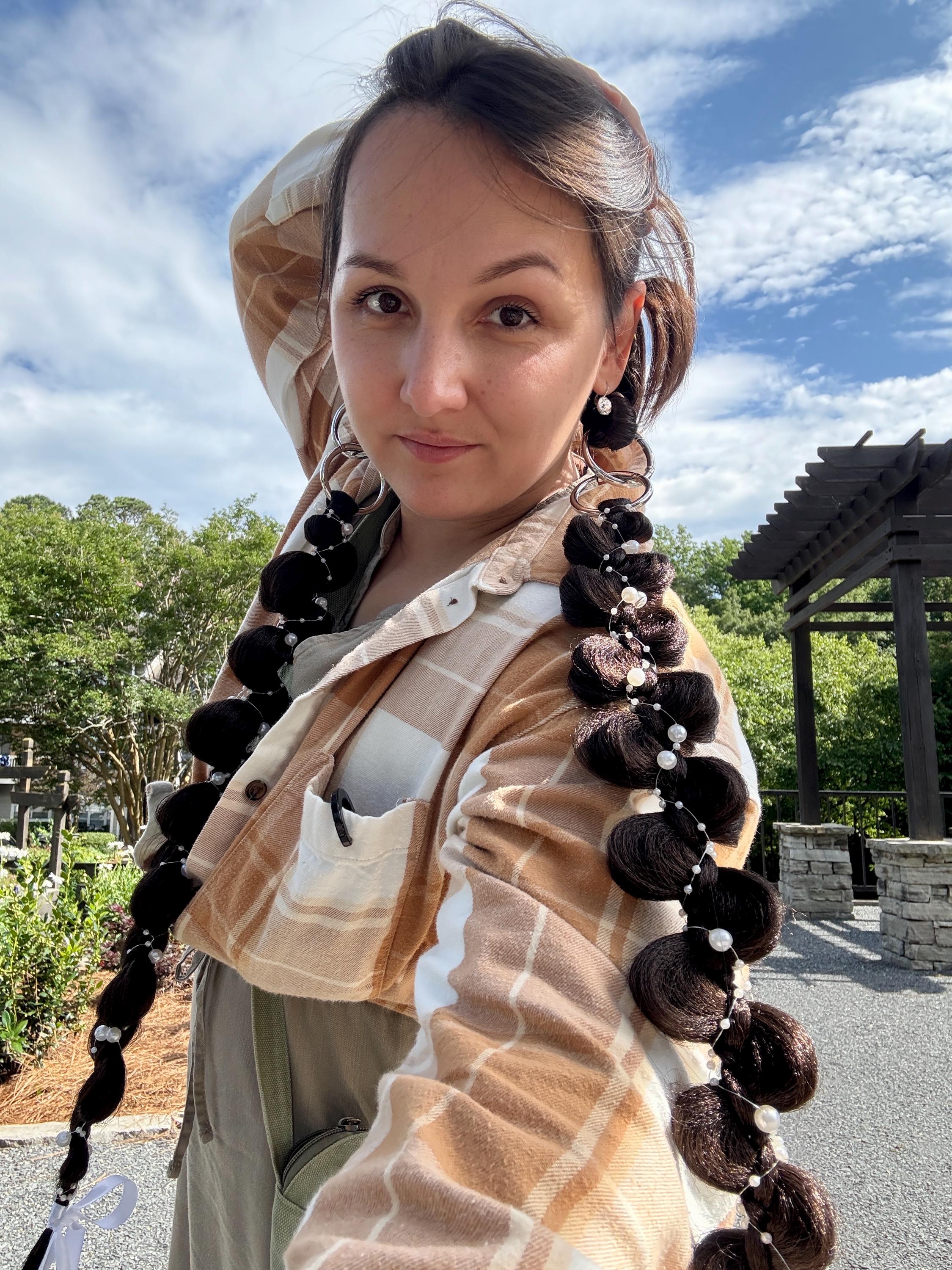 Pearl Bubble Braid Hair Extensions: Clip-In Ribbon Braids, Wedding Hair
