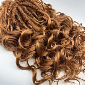 Amber Curl Dreads – Voluminous Copper Brown Dreadlocks with Soft Curls | Ready to Ship