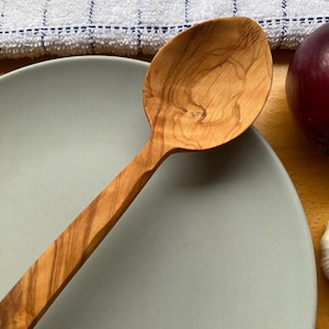 Olive Wood Cooking Spoon: Rustic Kitchen Decor, Organic Utensil