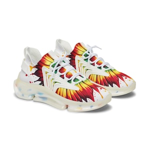 Vibrant Women&#39;s Mesh Sneakers, Stylish Athletic Shoes, Trendy Fitness Footwear, Colorful Sports Sneakers, Unique Daily Wear Footwear