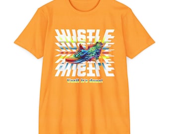 Motivational Hustle T-Shirt: Colorful Sneaker Graphic, Unisex Jersey Tee