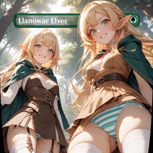 Elfi di Llanowar - Proxy Anime MTG