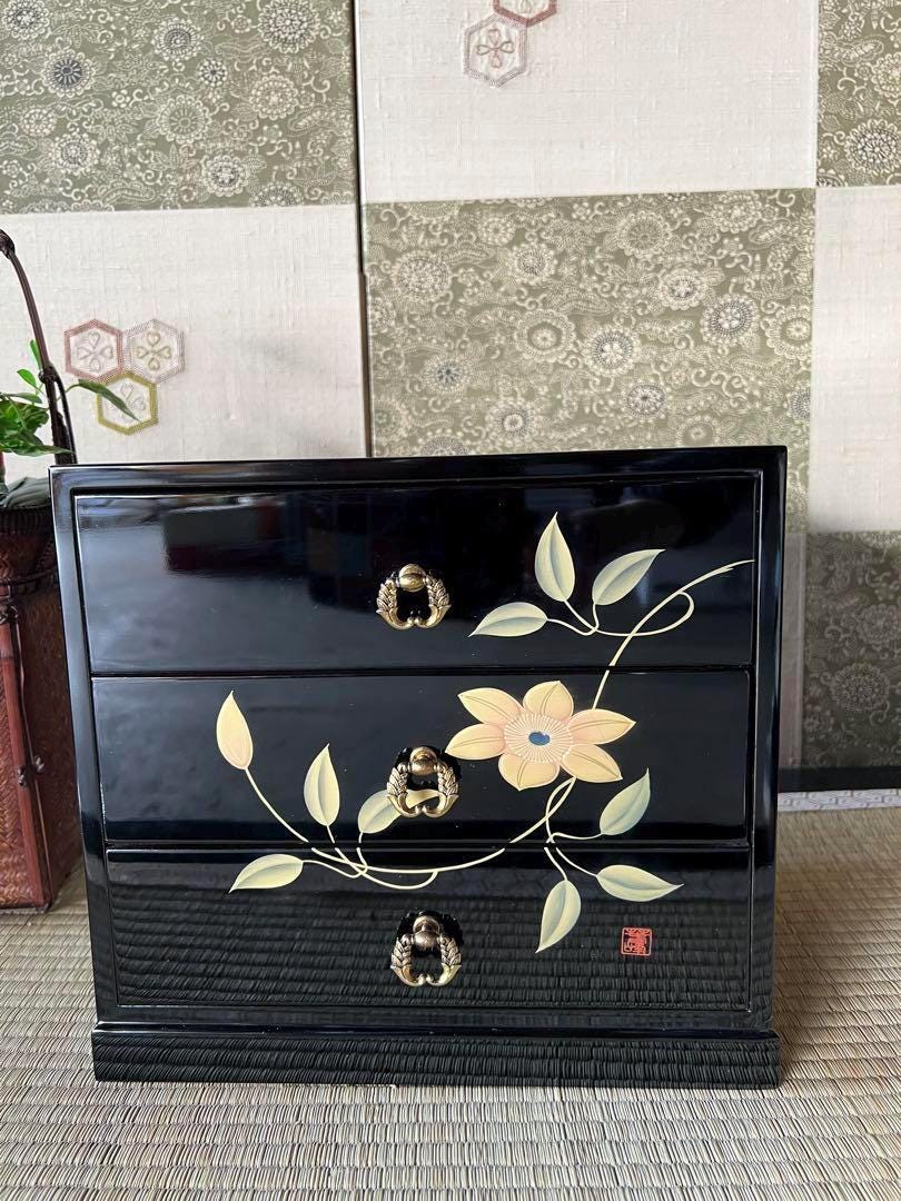 漆器　文箱　テッセン柄 漆器 文箱 テッセン柄