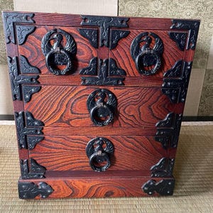 ミニ桐箪笥ドールハウス用にヴィンテージ職人古道具JAPAN