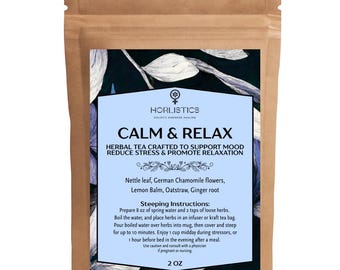 Té calmante y relajante / Té para el cortisol, para el sistema nervioso y el estrés, té nocturno, té para el estado de ánimo, té calmante