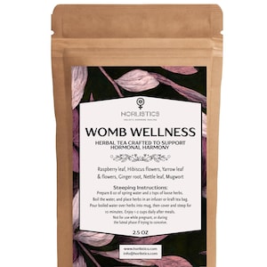 Womb Wellness Tea – Loose Leaf Herbal Blend for Uterine Support and Cycle Regularity | Hormonal Balance & Cramp Relief | LARGE SIZE 2.5 OZ